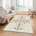 Modern Geometric Logic Rug Abstract Symmetric Grid Area Mat