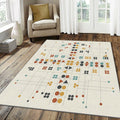Modern Geometric Logic Rug Abstract Symmetric Grid Area Mat
