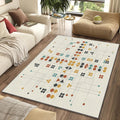 Modern Geometric Logic Rug Abstract Symmetric Grid Area Mat