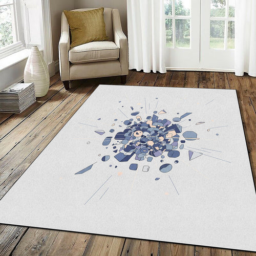 Modern Abstract Geometric Explosion Rug
