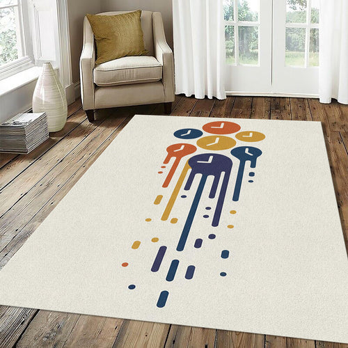 Time Surrealist Rug Abstract Melting Clocks Area Mat Modern