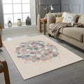 Modern Abstract Floral Bloom Rug Organic Pastel Petals Area Mat
