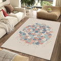 Modern Abstract Floral Bloom Rug Organic Pastel Petals Area Mat