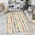 Modern Cryptography Abstract Rug Minimalist Glyphs & Symbols Area