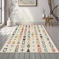 Modern Cryptography Abstract Rug Minimalist Glyphs & Symbols Area