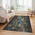 Industrial Steampunk Area Rug Abstract Mechanical Circuitry Mat