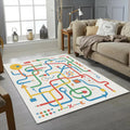 Creative Flow Abstract Rug Modern Infographic Area Mat Playful