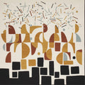 Modern Abstract Geometric Rug Urban Rhythm Cityscape Area Mat