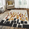 Modern Abstract Geometric Rug Urban Rhythm Cityscape Area Mat