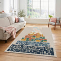 Modern Abstract Pyramid Rug Organic Geometric Strata Area Mat