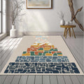 Modern Abstract Pyramid Rug Organic Geometric Strata Area Mat