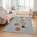 Floating Kitchen Utensils Rug Modern Culinary Whimsy Area Mat