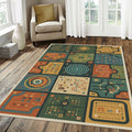 Modern Strategic Game Rug Abstract Maze Levels Area Mat