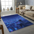 Anime City View Rug Cyberpunk Night Area Mat Lofi Aesthetic