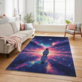 Anime Starry Night Rug Celestial Water Reflection Area Mat Dreamy