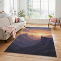 Anime Mountain Sunset Rug Epic Landscape Area Mat Aesthetic