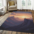 Anime Mountain Sunset Rug Epic Landscape Area Mat Aesthetic