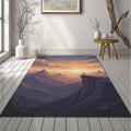 Anime Mountain Sunset Rug Epic Landscape Area Mat Aesthetic