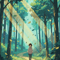 Forest Path Anime Rug Sunbeam Woodland Area Mat Studio Ghibli