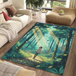 Forest Path Anime Rug Sunbeam Woodland Area Mat Studio Ghibli