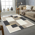Modern Geometric Rug Minimalist Bauhaus Area Mat Gold Accent
