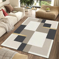 Modern Geometric Rug Minimalist Bauhaus Area Mat Gold Accent