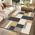 Modern Geometric Block Rug Bauhaus Minimalist Area Mat Mustard