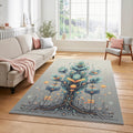 Futuristic Technology Tree Rug Cyber Organic Circuit Board Area