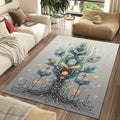 Futuristic Technology Tree Rug Cyber Organic Circuit Board Area