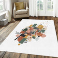 Modern Abstract Geometric Rug Earth Tones Art Deco Area Mat