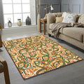 Modern Abstract Kitchen Rug Colorful Foodie Area Mat Orange and