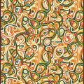 Modern Abstract Kitchen Rug Colorful Foodie Area Mat Orange and