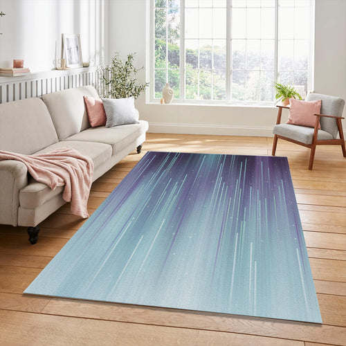 Dreamy Abstract Vertical Line Rug Teal and Purple Aurora Area Mat