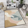 Modern Coffee Cup Rug Abstract Kitchen Area Mat Cozy Cafe