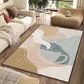 Modern Coffee Cup Rug Abstract Kitchen Area Mat Cozy Cafe