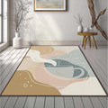 Modern Coffee Cup Rug Abstract Kitchen Area Mat Cozy Cafe