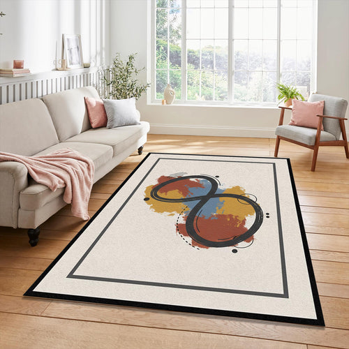 Modern Infinity Symbol Rug Abstract Minimalist Area Mat Zen Art