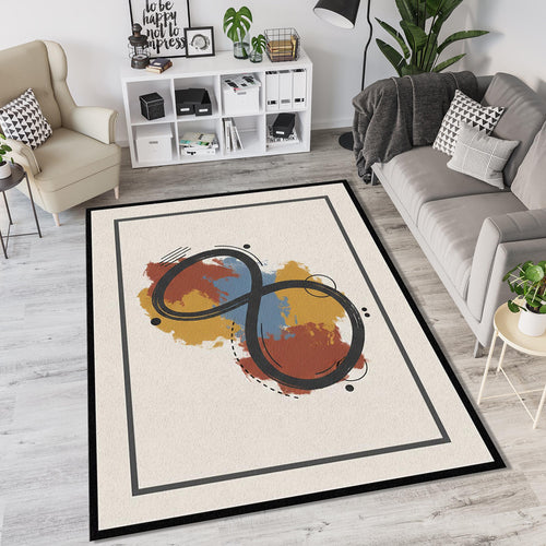 Modern Infinity Symbol Rug Abstract Minimalist Area Mat Zen Art