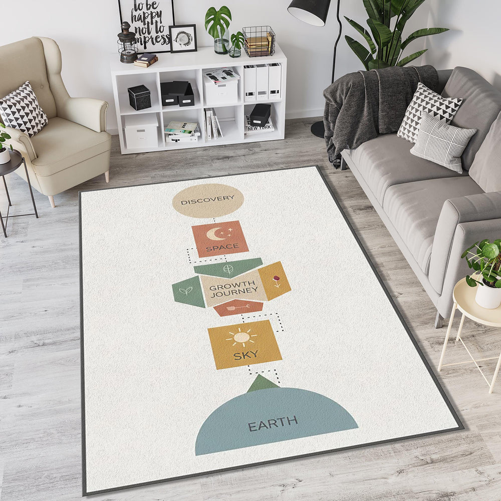 Minimalist Life Journey Rug Growth Journey Infographic Area Mat