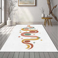 Minimalist Boho Celestial Rug Abstract Earth Tone Moon and Stars