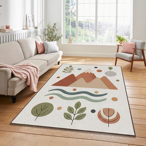 Minimalist Mountain Nature Rug Scandi Boho Adventure Area Mat