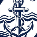 Modern Nautical Anchor Rug Navy Blue and White Maritime Area Mat