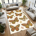 Modern Folk Art Butterfly Rug Bohemian Monarch Pattern Area Mat