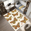 Modern Folk Art Butterfly Rug Bohemian Monarch Pattern Area Mat