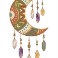 Bohemian Crescent Moon Crystals Rug