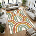 Boho Arches Area Rug Mid Century Modern Rainbow Floor Mat