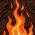 Modern Dynamic Flame Rug Abstract Fire Energy Area Mat Red and
