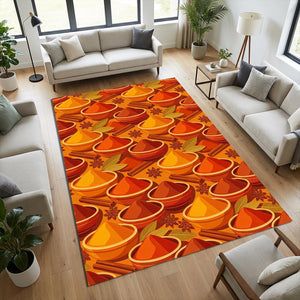 Spice Garden Kitchen Rug Modern Culinary Spices Area Mat Warm