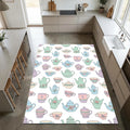 Pastel Tea Party Kitchen Rug Shabby Chic Teapot Area Mat Romantic