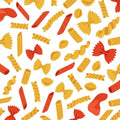 Modern Pasta Pattern Kitchen Rug Colorful Italian Food Area Mat